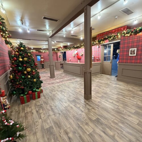 Holiday décor, garlands, and themed signage installed by Coffee House Industries.